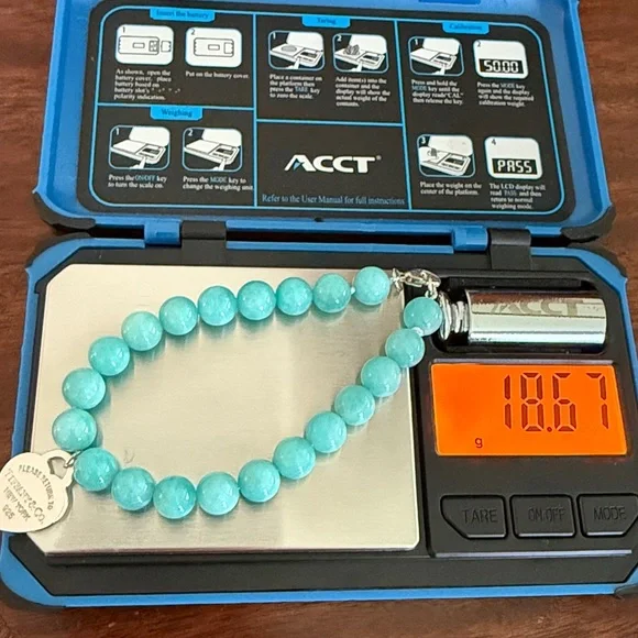 🩵7 1/2” Tiffany & Co. 8mm Bead PRTT Heart Tag Bracelet - Picture 6 of 12